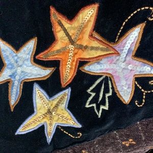 Indigo Moon Embroidered Beaded Patchwork Jacket Size Medium